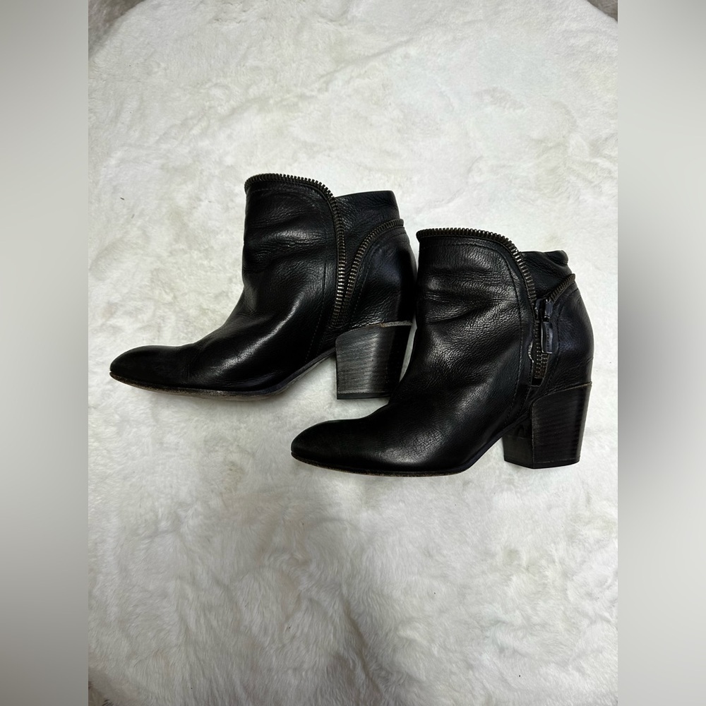 Black Leather Ankle Boots